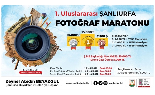 Şanlıurfa’da 1. Uluslararası Şanlıurfa Fotoğraf Maratonu Düzenlenecek