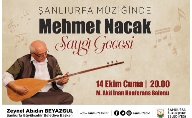 Büyükşehir’den Mehmet Nacak’a Saygı Gecesi